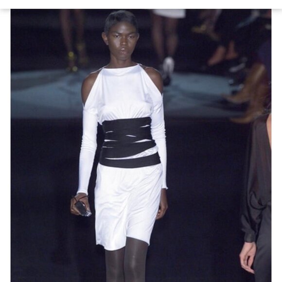Yves Saint Laurent by Tom Ford Black Bandage Corset Waist Belt Runway - Picture 1 of 16